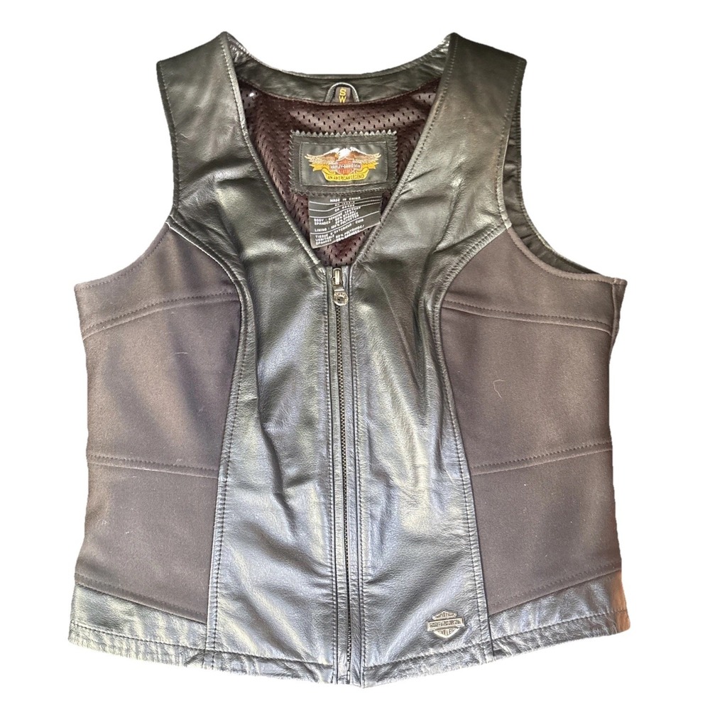 Harley Davidson Leather Vest Womens Small